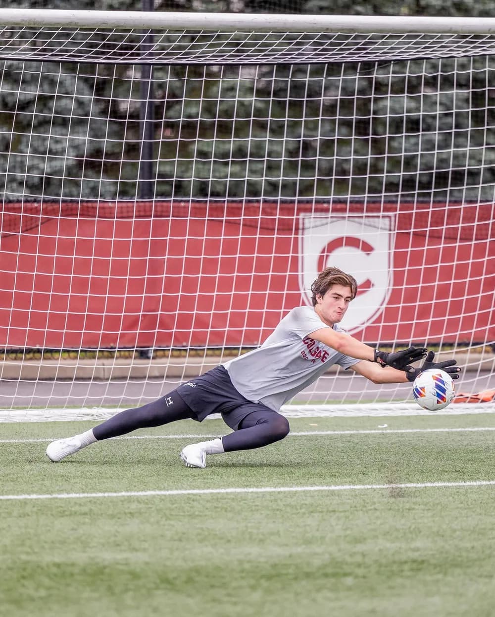 Shane Williams keeping goal for Colgate University