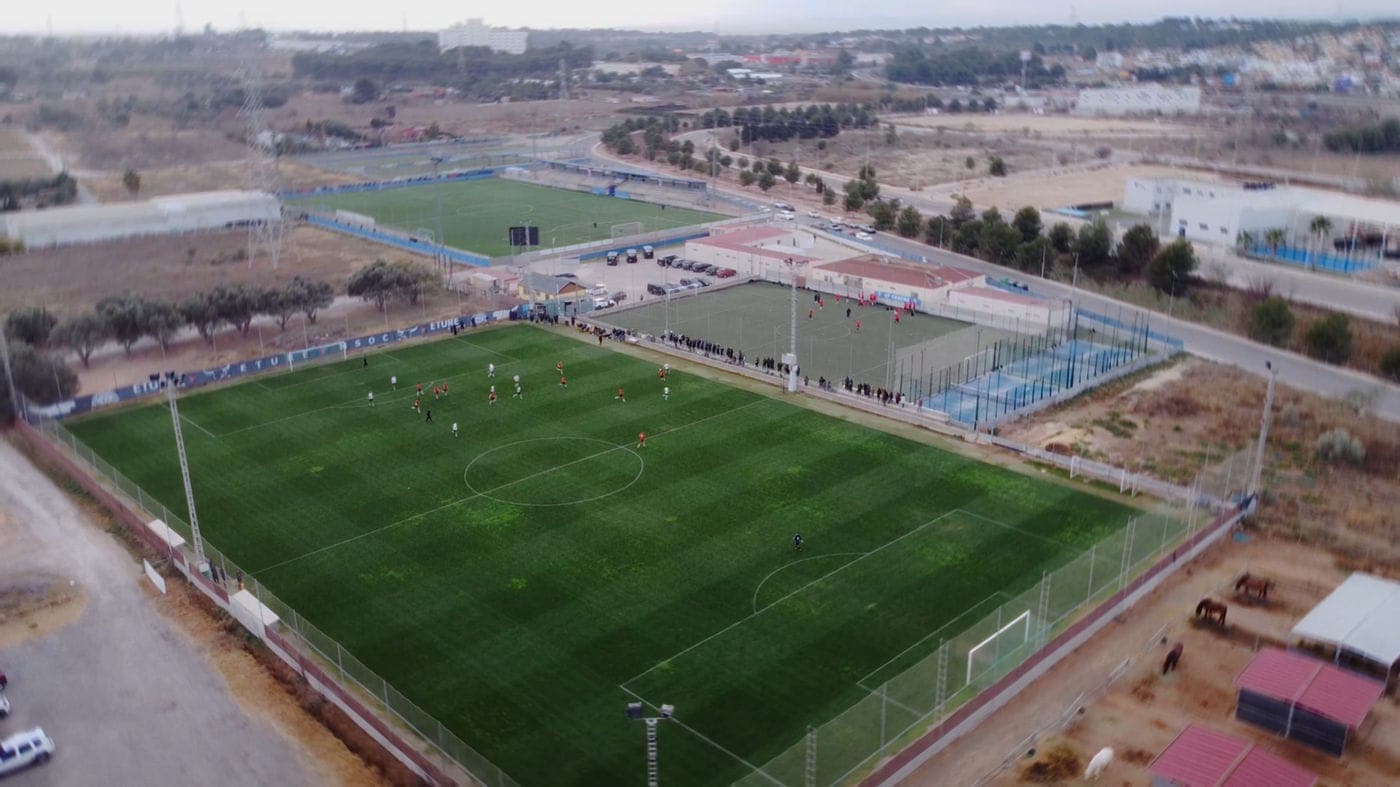 A fixture on the pitches at the Eture campus, seen from the air