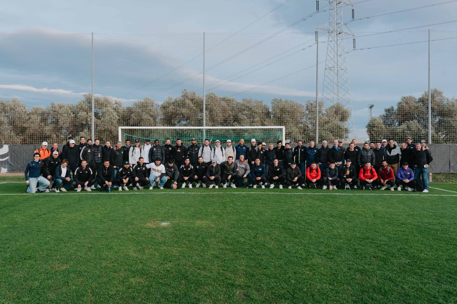 College coaches at the Valencia soccer facilities during the 2026 edition.