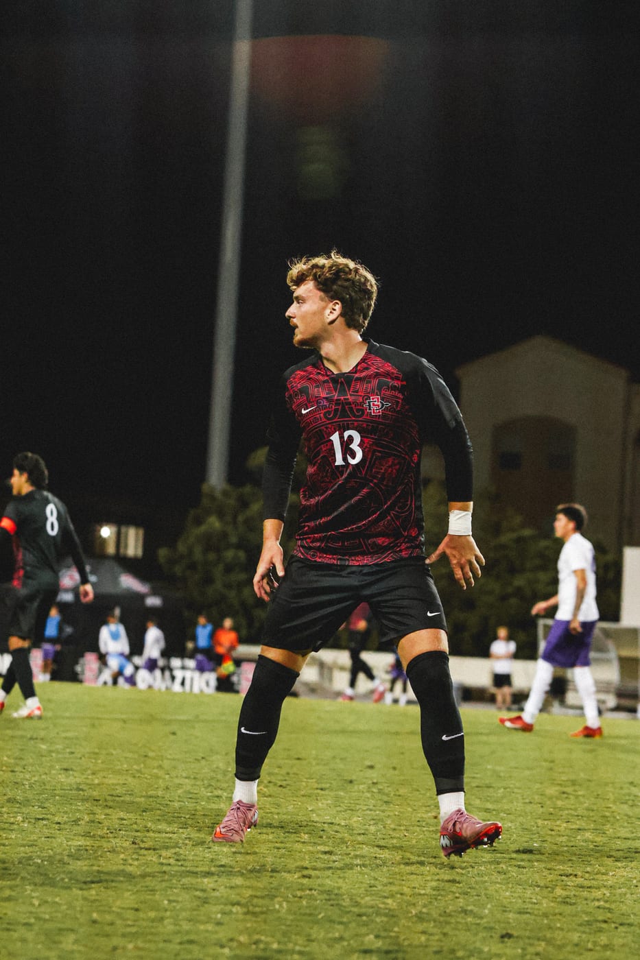 Whit Schatz jugando con San Diego State en la División I de la NCAA