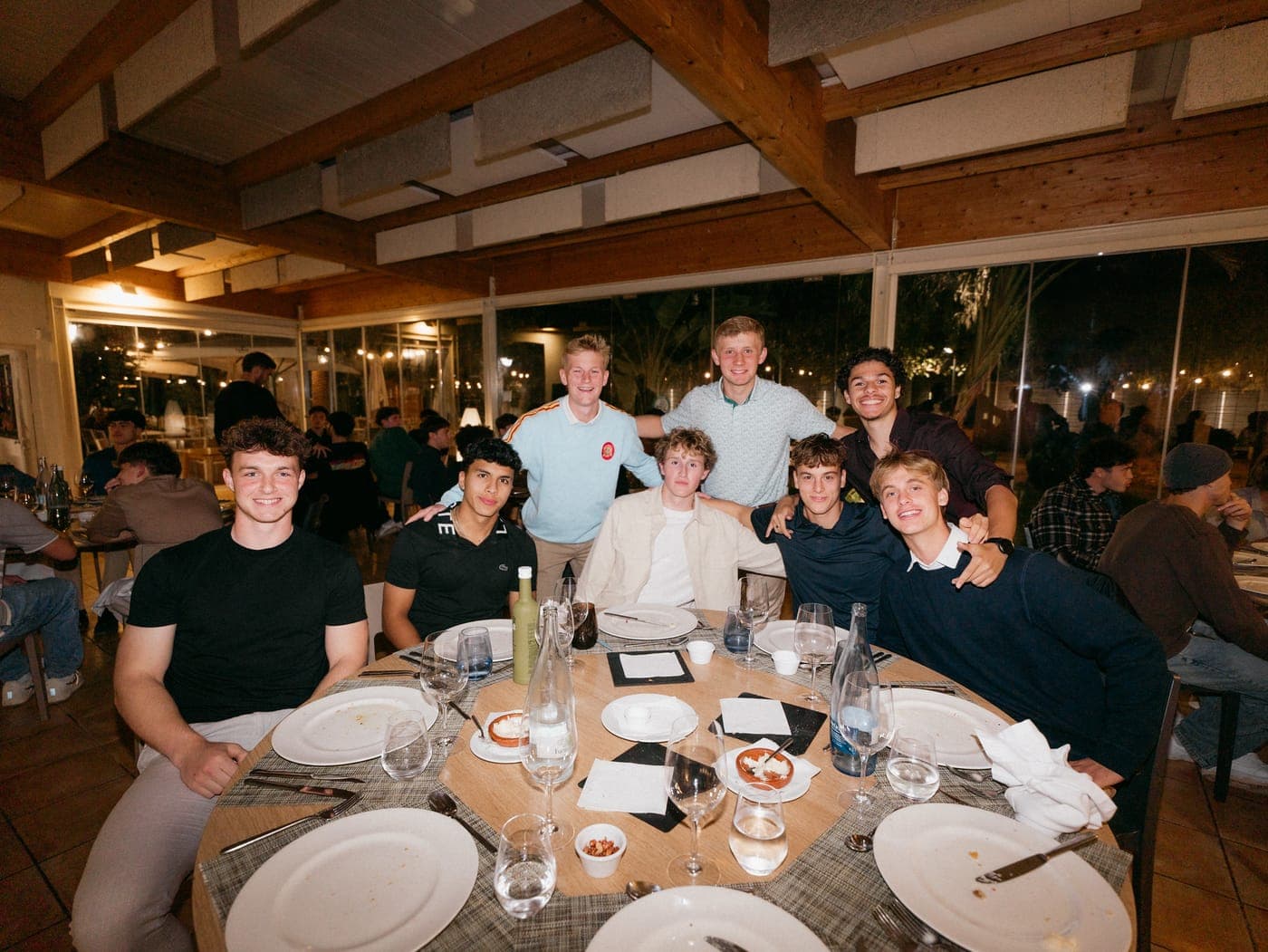 The squad at dinner
