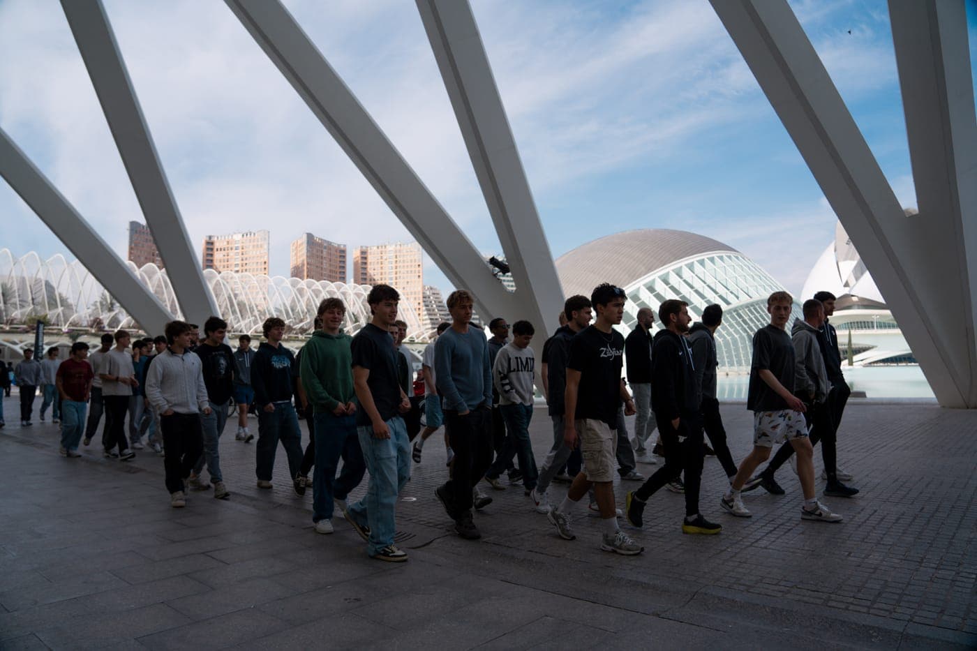 The squad at the City of Arts and Sciences in Valencia