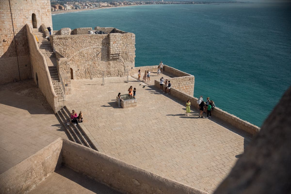 A walled headland above the Mediterranean